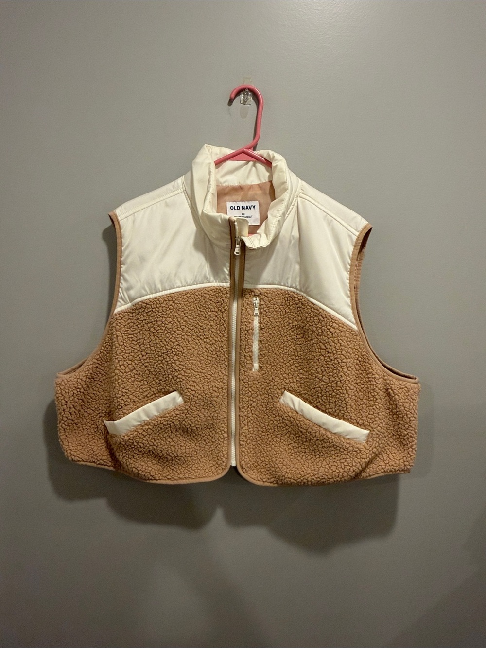 Old Navy Cropped Sherpa Vest